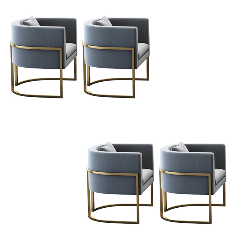 Parsons Arm Chair Leather Indoor Dining Chair with Gold Frame Light Gray 4 Piece Set Clearhalo 'Dining Chairs' 'Dining Tables & Seating' 'dining_chair' 'furn' 'furn_dining_chair' 'Furniture' 'Kitchen & Dining Furniture' 6531259