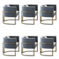 Parsons Arm Chair Leather Indoor Dining Chair with Gold Frame Light Gray 6 Piece Set Clearhalo 'Dining Chairs' 'Dining Tables & Seating' 'dining_chair' 'furn' 'furn_dining_chair' 'Furniture' 'Kitchen & Dining Furniture' 6531260