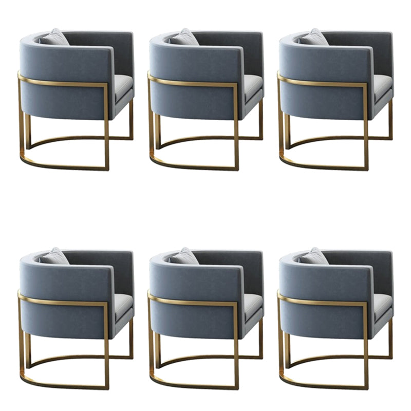 Parsons Arm Chair Leather Indoor Dining Chair with Gold Frame Light Gray 6 Piece Set Clearhalo 'Dining Chairs' 'Dining Tables & Seating' 'dining_chair' 'furn' 'furn_dining_chair' 'Furniture' 'Kitchen & Dining Furniture' 6531260