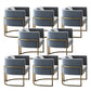 Parsons Arm Chair Leather Indoor Dining Chair with Gold Frame Light Gray 8 Piece Set Clearhalo 'Dining Chairs' 'Dining Tables & Seating' 'dining_chair' 'furn' 'furn_dining_chair' 'Furniture' 'Kitchen & Dining Furniture' 6531261