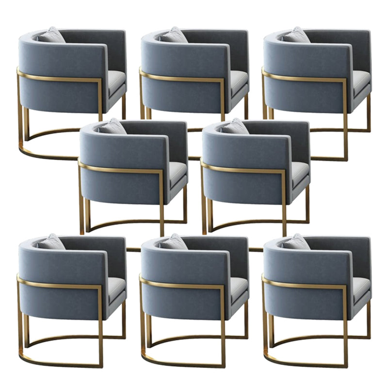 Parsons Arm Chair Leather Indoor Dining Chair with Gold Frame Light Gray 8 Piece Set Clearhalo 'Dining Chairs' 'Dining Tables & Seating' 'dining_chair' 'furn' 'furn_dining_chair' 'Furniture' 'Kitchen & Dining Furniture' 6531261
