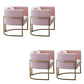 Parsons Arm Chair Leather Indoor Dining Chair with Gold Frame Pink 4 Piece Set Clearhalo 'Dining Chairs' 'Dining Tables & Seating' 'dining_chair' 'furn' 'furn_dining_chair' 'Furniture' 'Kitchen & Dining Furniture' 6531264