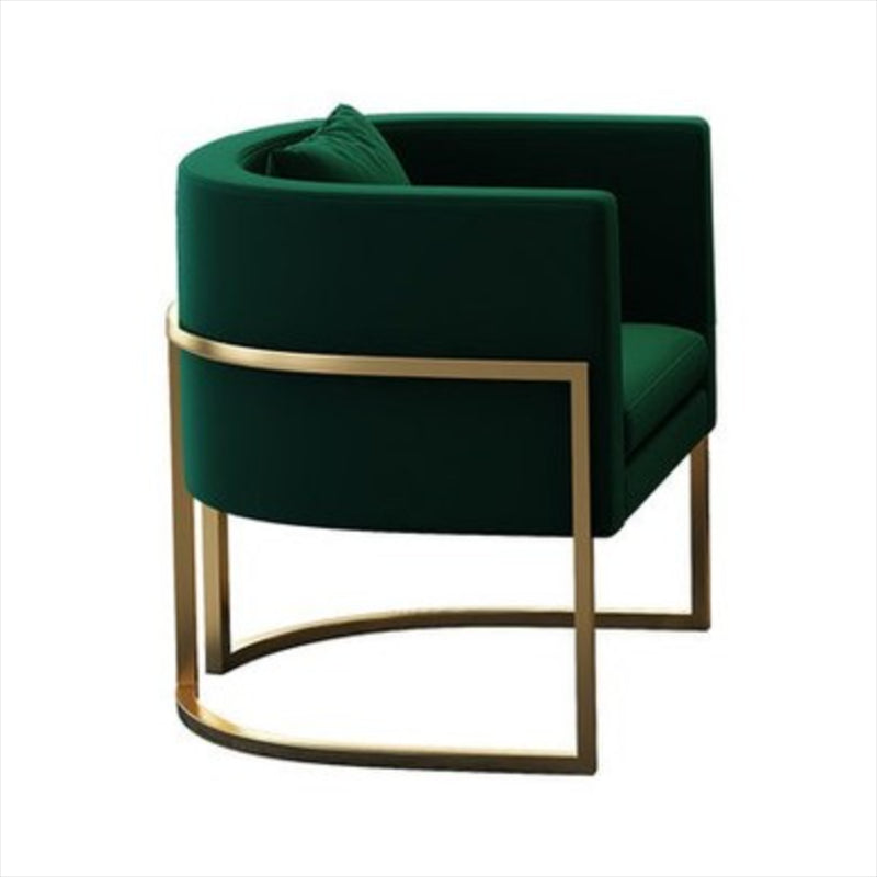 Parsons Arm Chair Leather Indoor Dining Chair with Gold Frame Green 1 Piece Clearhalo 'Dining Chairs' 'Dining Tables & Seating' 'dining_chair' 'furn' 'furn_dining_chair' 'Furniture' 'Kitchen & Dining Furniture' 6531272