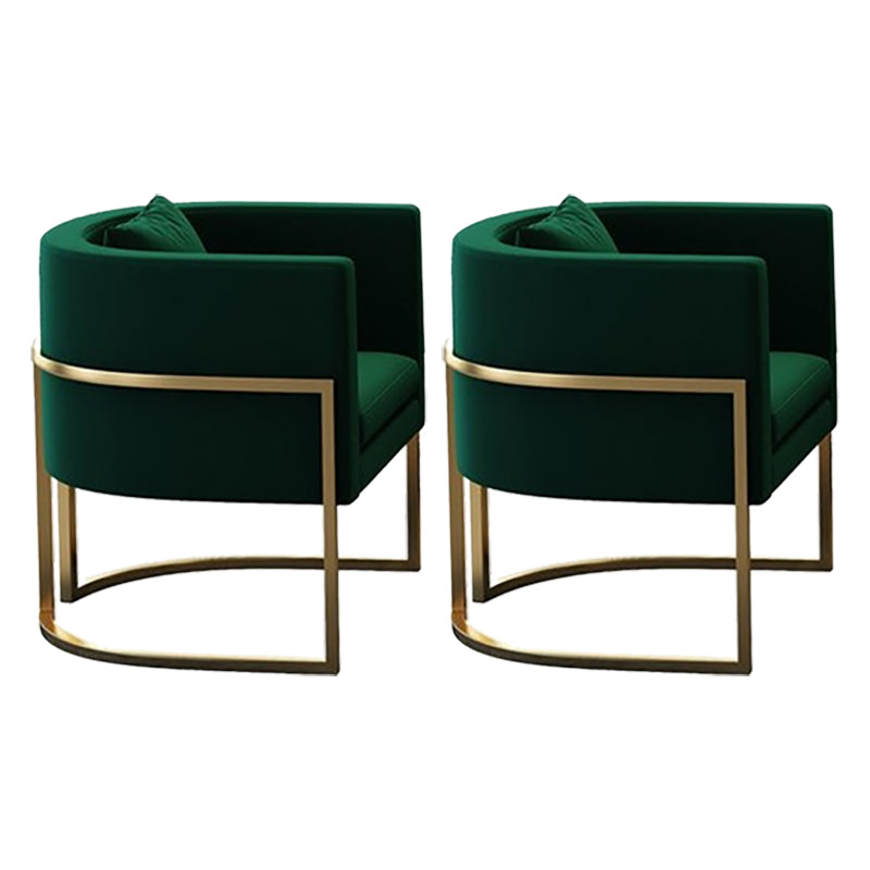 Parsons Arm Chair Leather Indoor Dining Chair with Gold Frame Green 2 Piece Set Clearhalo 'Dining Chairs' 'Dining Tables & Seating' 'dining_chair' 'furn' 'furn_dining_chair' 'Furniture' 'Kitchen & Dining Furniture' 6531273