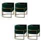 Parsons Arm Chair Leather Indoor Dining Chair with Gold Frame Green 4 Piece Set Clearhalo 'Dining Chairs' 'Dining Tables & Seating' 'dining_chair' 'furn' 'furn_dining_chair' 'Furniture' 'Kitchen & Dining Furniture' 6531274