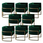 Parsons Arm Chair Leather Indoor Dining Chair with Gold Frame Green 8 Piece Set Clearhalo 'Dining Chairs' 'Dining Tables & Seating' 'dining_chair' 'furn' 'furn_dining_chair' 'Furniture' 'Kitchen & Dining Furniture' 6531276