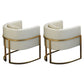 Parsons Arm Chair Leather Indoor Dining Chair with Gold Frame Off-White 2 Piece Set Clearhalo 'Dining Chairs' 'Dining Tables & Seating' 'dining_chair' 'furn' 'furn_dining_chair' 'Furniture' 'Kitchen & Dining Furniture' 6531278