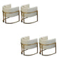 Parsons Arm Chair Leather Indoor Dining Chair with Gold Frame Off-White 4 Piece Set Clearhalo 'Dining Chairs' 'Dining Tables & Seating' 'dining_chair' 'furn' 'furn_dining_chair' 'Furniture' 'Kitchen & Dining Furniture' 6531279