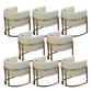Parsons Arm Chair Leather Indoor Dining Chair with Gold Frame Off-White 8 Piece Set Clearhalo 'Dining Chairs' 'Dining Tables & Seating' 'dining_chair' 'furn' 'furn_dining_chair' 'Furniture' 'Kitchen & Dining Furniture' 6531281