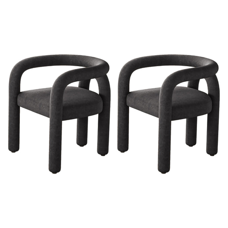 Modern Style Arm Chair Fabric Dining Arm Chair for Living Room Black 2 Piece Set Clearhalo 'Dining Chairs' 'Dining Tables & Seating' 'dining_chair' 'furn' 'furn_dining_chair' 'Furniture' 'Kitchen & Dining Furniture' 6531301