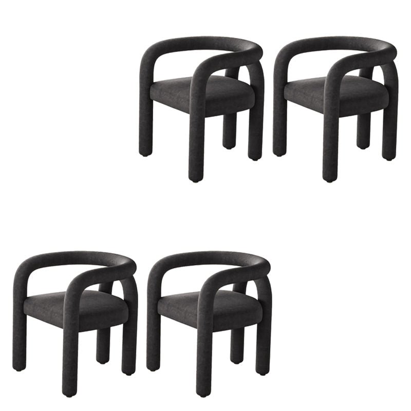 Modern Style Arm Chair Fabric Dining Arm Chair for Living Room Black 4 Piece Set Clearhalo 'Dining Chairs' 'Dining Tables & Seating' 'dining_chair' 'furn' 'furn_dining_chair' 'Furniture' 'Kitchen & Dining Furniture' 6531303