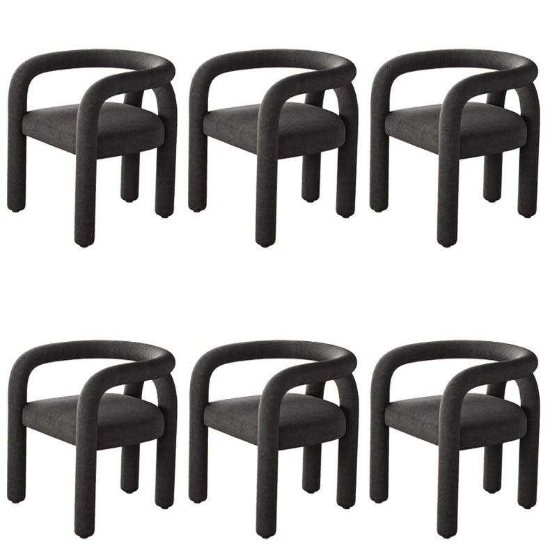 Modern Style Arm Chair Fabric Dining Arm Chair for Living Room Black 6 Piece Set Clearhalo 'Dining Chairs' 'Dining Tables & Seating' 'dining_chair' 'furn' 'furn_dining_chair' 'Furniture' 'Kitchen & Dining Furniture' 6531305