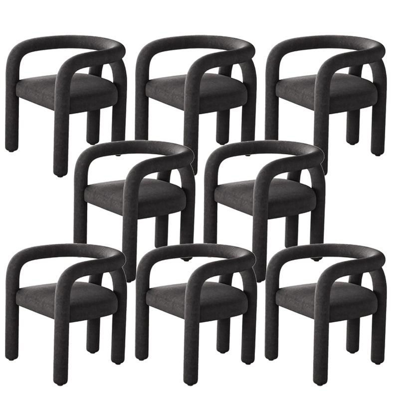 Modern Style Arm Chair Fabric Dining Arm Chair for Living Room Black 8 Piece Set Clearhalo 'Dining Chairs' 'Dining Tables & Seating' 'dining_chair' 'furn' 'furn_dining_chair' 'Furniture' 'Kitchen & Dining Furniture' 6531307