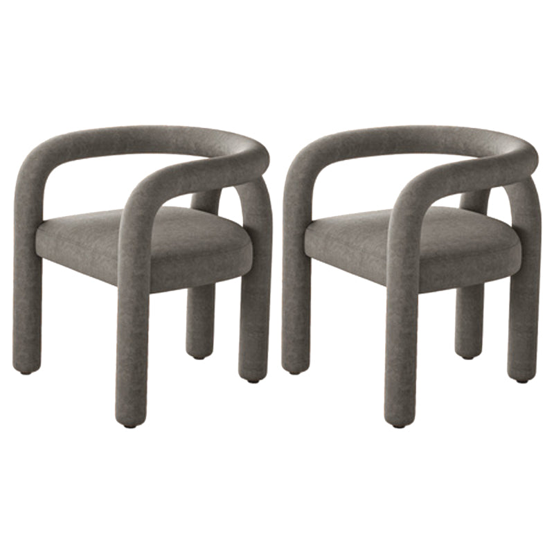 Modern Style Arm Chair Fabric Dining Arm Chair for Living Room Grey 2 Piece Set Clearhalo 'Dining Chairs' 'Dining Tables & Seating' 'dining_chair' 'furn' 'furn_dining_chair' 'Furniture' 'Kitchen & Dining Furniture' 6531309
