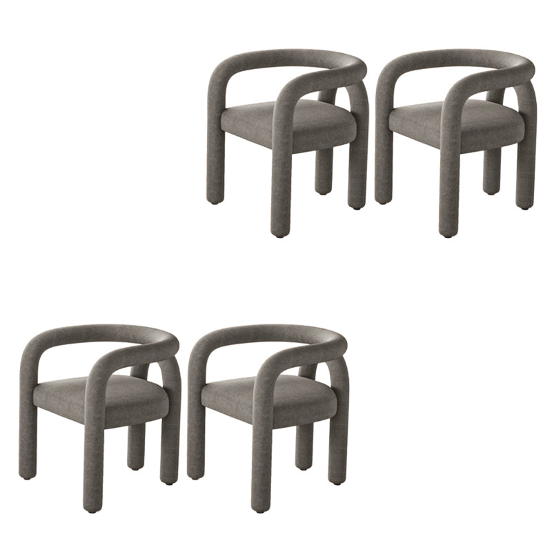 Modern Style Arm Chair Fabric Dining Arm Chair for Living Room Grey 4 Piece Set Clearhalo 'Dining Chairs' 'Dining Tables & Seating' 'dining_chair' 'furn' 'furn_dining_chair' 'Furniture' 'Kitchen & Dining Furniture' 6531311