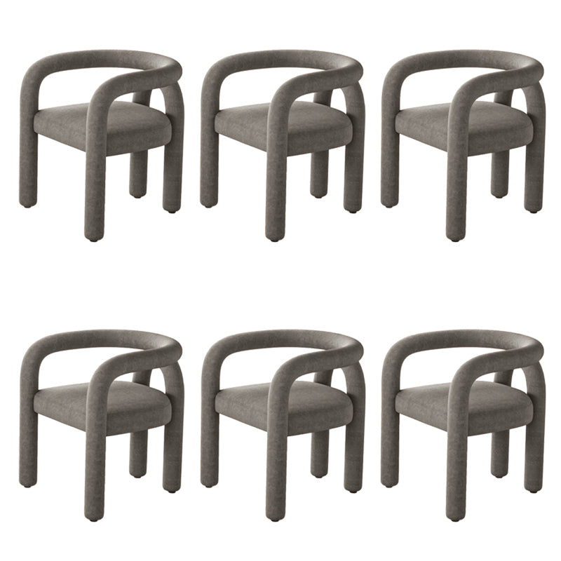 Modern Style Arm Chair Fabric Dining Arm Chair for Living Room Grey 6 Piece Set Clearhalo 'Dining Chairs' 'Dining Tables & Seating' 'dining_chair' 'furn' 'furn_dining_chair' 'Furniture' 'Kitchen & Dining Furniture' 6531312