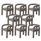Modern Style Arm Chair Fabric Dining Arm Chair for Living Room Grey 8 Piece Set Clearhalo 'Dining Chairs' 'Dining Tables & Seating' 'dining_chair' 'furn' 'furn_dining_chair' 'Furniture' 'Kitchen & Dining Furniture' 6531315