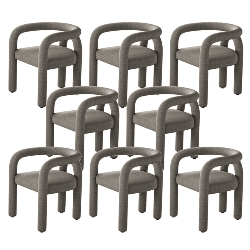 Modern Style Arm Chair Fabric Dining Arm Chair for Living Room Grey 8 Piece Set Clearhalo 'Dining Chairs' 'Dining Tables & Seating' 'dining_chair' 'furn' 'furn_dining_chair' 'Furniture' 'Kitchen & Dining Furniture' 6531315