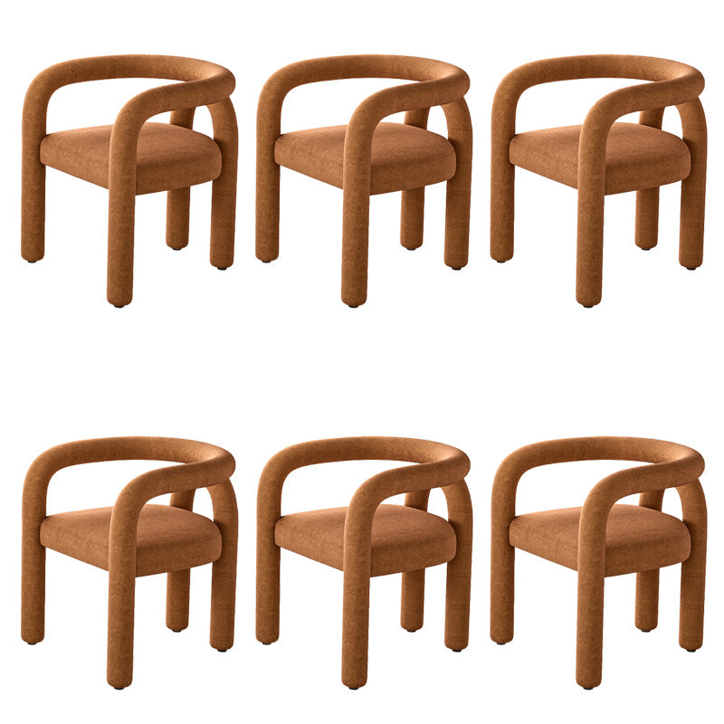 Modern Style Arm Chair Fabric Dining Arm Chair for Living Room Brown 6 Piece Set Clearhalo 'Dining Chairs' 'Dining Tables & Seating' 'dining_chair' 'furn' 'furn_dining_chair' 'Furniture' 'Kitchen & Dining Furniture' 6531321