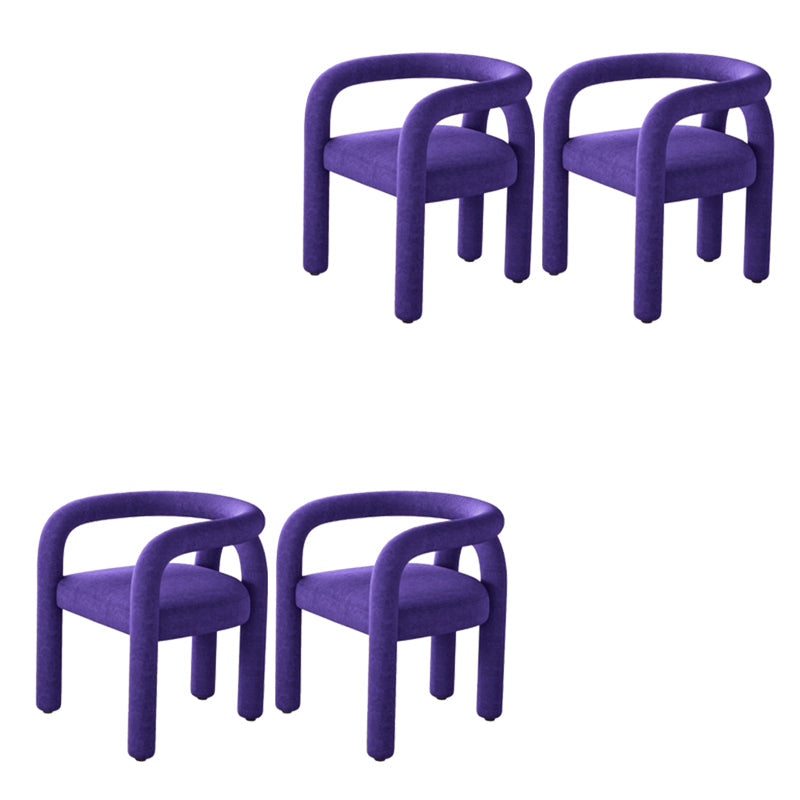 Modern Style Arm Chair Fabric Dining Arm Chair for Living Room Purple 4 Piece Set Clearhalo 'Dining Chairs' 'Dining Tables & Seating' 'dining_chair' 'furn' 'furn_dining_chair' 'Furniture' 'Kitchen & Dining Furniture' 6531334