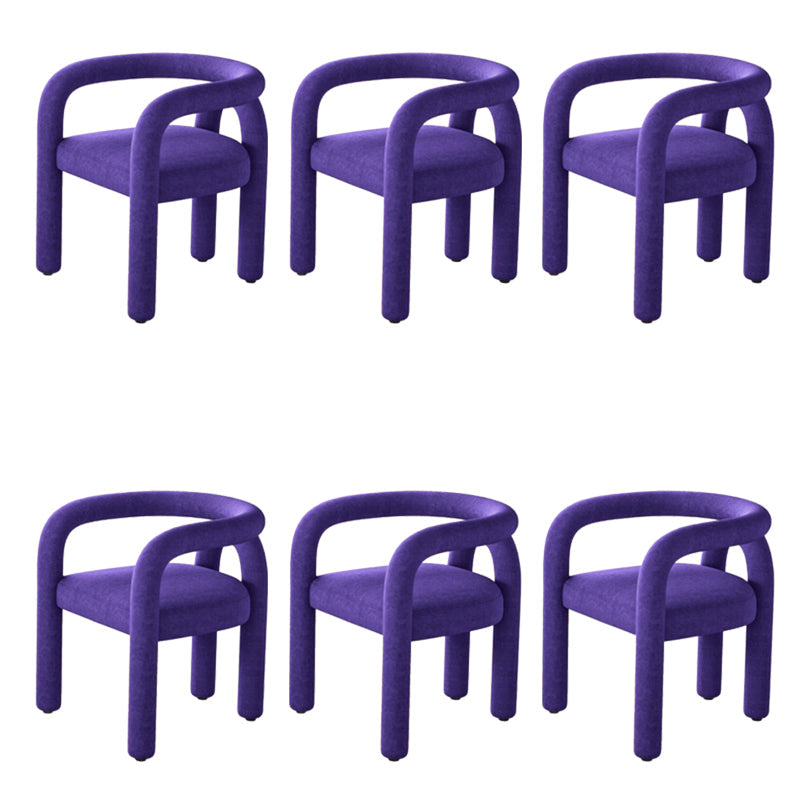 Modern Style Arm Chair Fabric Dining Arm Chair for Living Room Purple 6 Piece Set Clearhalo 'Dining Chairs' 'Dining Tables & Seating' 'dining_chair' 'furn' 'furn_dining_chair' 'Furniture' 'Kitchen & Dining Furniture' 6531335
