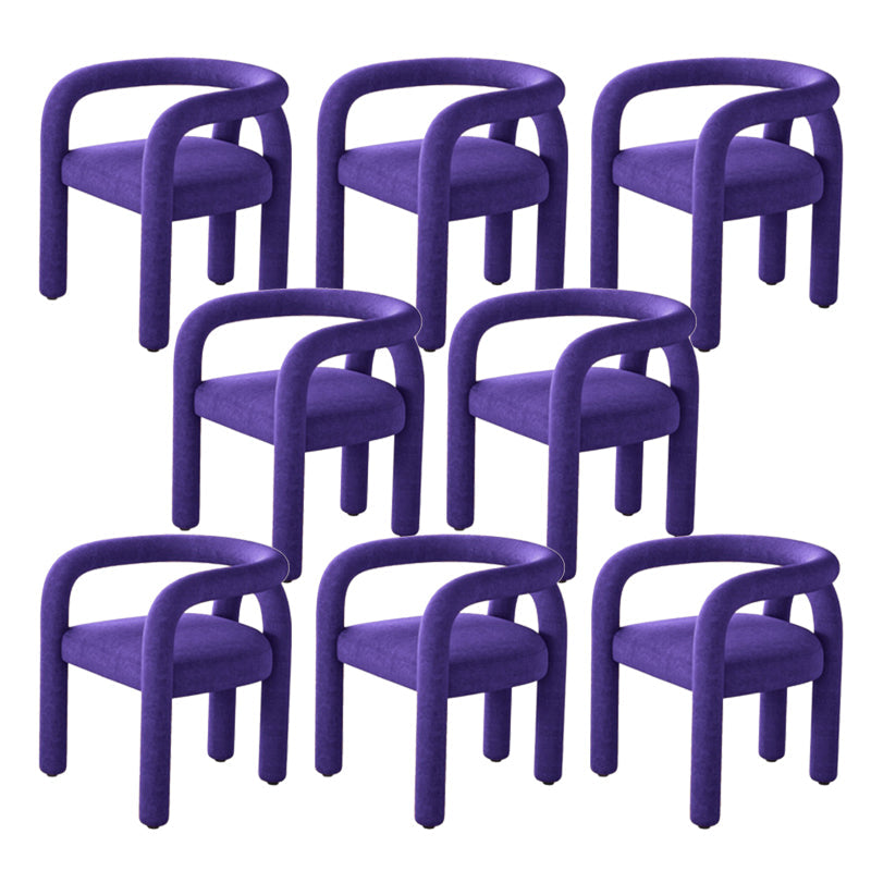 Modern Style Arm Chair Fabric Dining Arm Chair for Living Room Purple 8 Piece Set Clearhalo 'Dining Chairs' 'Dining Tables & Seating' 'dining_chair' 'furn' 'furn_dining_chair' 'Furniture' 'Kitchen & Dining Furniture' 6531336