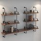 Floating Engineered Wood Bookshelf Industrial Closed Back Bookcase