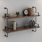 Floating Engineered Wood Bookshelf Industrial Closed Back Bookcase