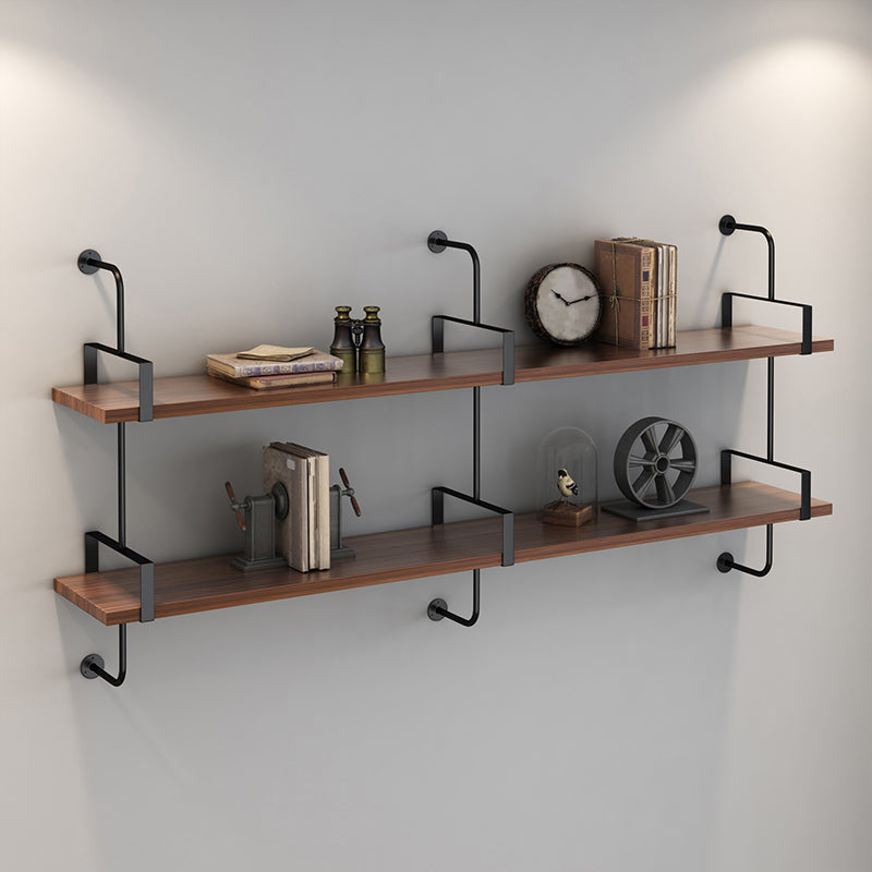 Floating Engineered Wood Bookshelf Industrial Closed Back Bookcase