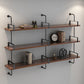 Floating Engineered Wood Bookshelf Industrial Closed Back Bookcase