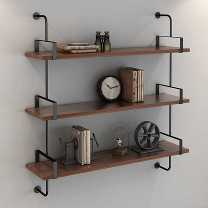 Floating Engineered Wood Bookshelf Industrial Closed Back Bookcase