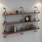 Floating Engineered Wood Bookshelf Industrial Closed Back Bookcase