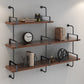 Floating Engineered Wood Bookshelf Industrial Closed Back Bookcase