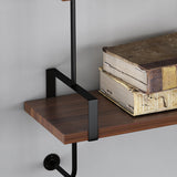 Floating Engineered Wood Bookshelf Industrial Closed Back Bookcase