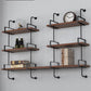 Floating Engineered Wood Bookshelf Industrial Closed Back Bookcase