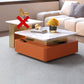 Glam Square Cocktail Table Single Stone Coffee Cocktail Table with Storage Orange Clearhalo 'Coffee & Accent Tables' 'Coffee Tables' 'coffee_tables' 'furn' 'furn_coffee_tables' 'Furniture' 'Living Room Furniture' 6531507
