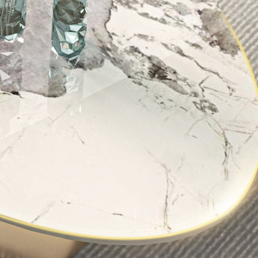 グラムオーバルストーンカクテルテーブルシングルベージュコーヒーカクテルテーブル