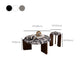 Modern 3 Legs Coffee Table Slate Round Coffee Cocktail Table