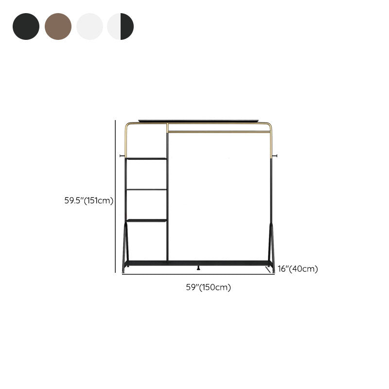 Industrial Style Coat Rack Metal Free Standing Multi Layer Shelves Coat Rack Clearhalo 'Entry & Mudroom Furniture' 'furn' 'furn_hall_tree_coat_racks' 'Furniture' 'Hall Trees & Coat Racks' 'hall_tree_coat_racks' 6531802
