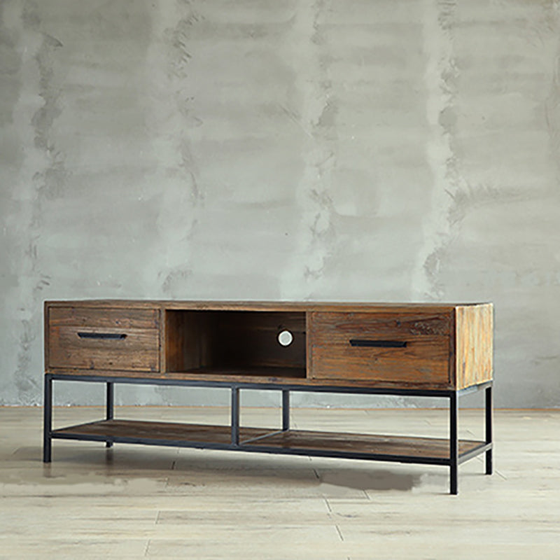 Industrial Wood TV Console Open Storage TV Media Stand for Living Room 47.2"L x 17.7"W x 21.7"H Clearhalo 'furn' 'furn_tv_stands_entertainment_centers' 'Furniture' 'Living Room Furniture' 'TV Stands & Entertainment Centers' 'TV Stands & Media Storage Furniture' 'tv_stands_entertainment_centers' 6531837