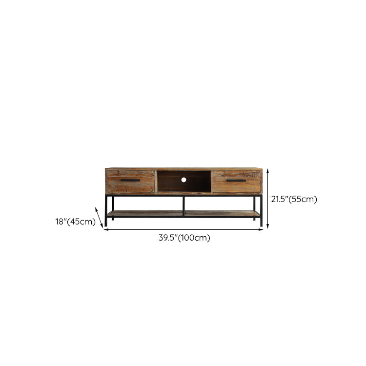 Industrial Wood TV Console Open Storage TV Media Stand for Living Room Clearhalo 'furn' 'furn_tv_stands_entertainment_centers' 'Furniture' 'Living Room Furniture' 'TV Stands & Entertainment Centers' 'TV Stands & Media Storage Furniture' 'tv_stands_entertainment_centers' 6531845