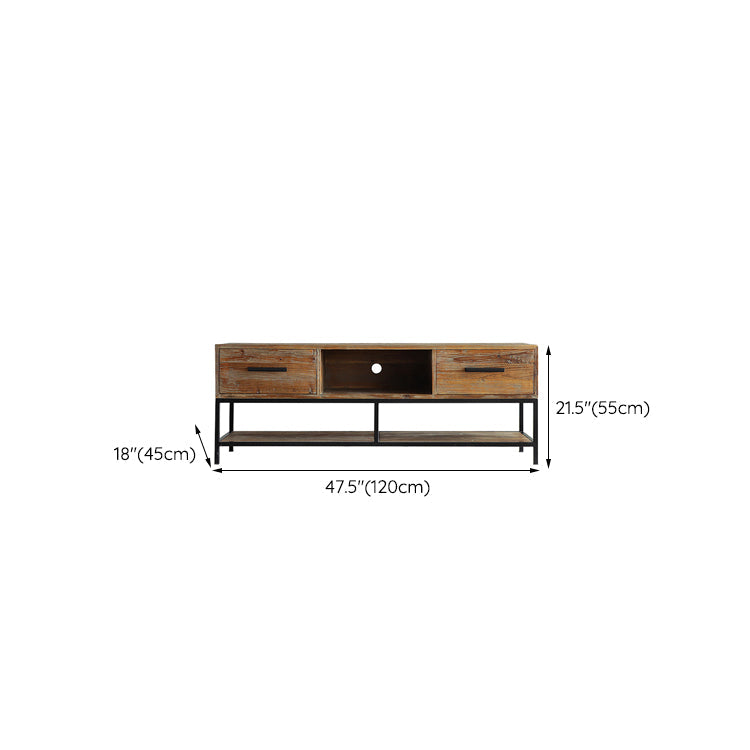 Industrial Wood TV Console Open Storage TV Media Stand for Living Room Clearhalo 'furn' 'furn_tv_stands_entertainment_centers' 'Furniture' 'Living Room Furniture' 'TV Stands & Entertainment Centers' 'TV Stands & Media Storage Furniture' 'tv_stands_entertainment_centers' 6531846
