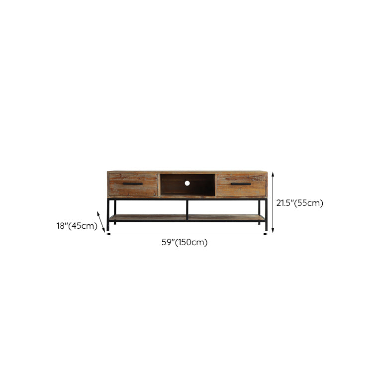 Industrial Wood TV Console Open Storage TV Media Stand for Living Room Clearhalo 'furn' 'furn_tv_stands_entertainment_centers' 'Furniture' 'Living Room Furniture' 'TV Stands & Entertainment Centers' 'TV Stands & Media Storage Furniture' 'tv_stands_entertainment_centers' 6531847