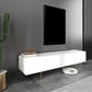 Console multimédia scandinave en faux bois, meuble TV pour salon