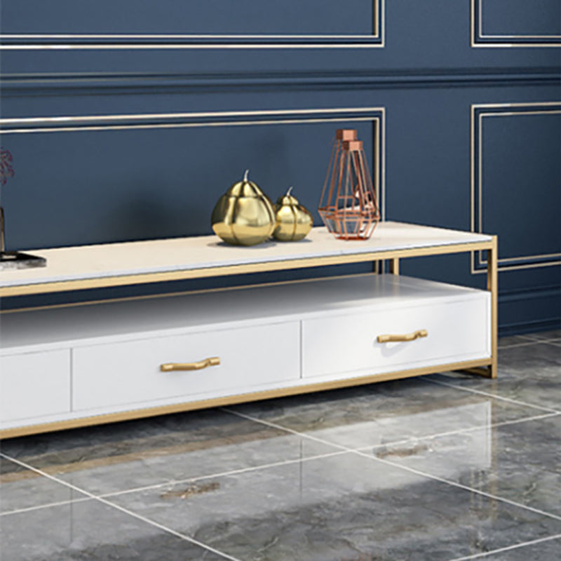 Open Storage Media Console Glam TV Stand Console with Drawers Clearhalo 'furn' 'furn_tv_stands_entertainment_centers' 'Furniture' 'Living Room Furniture' 'TV Stands & Entertainment Centers' 'TV Stands & Media Storage Furniture' 'tv_stands_entertainment_centers' 6531887