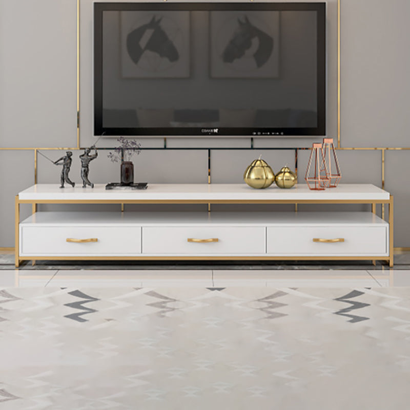 Open Storage Media Console Glam TV Stand Console with Drawers Clearhalo 'furn' 'furn_tv_stands_entertainment_centers' 'Furniture' 'Living Room Furniture' 'TV Stands & Entertainment Centers' 'TV Stands & Media Storage Furniture' 'tv_stands_entertainment_centers' 6531890
