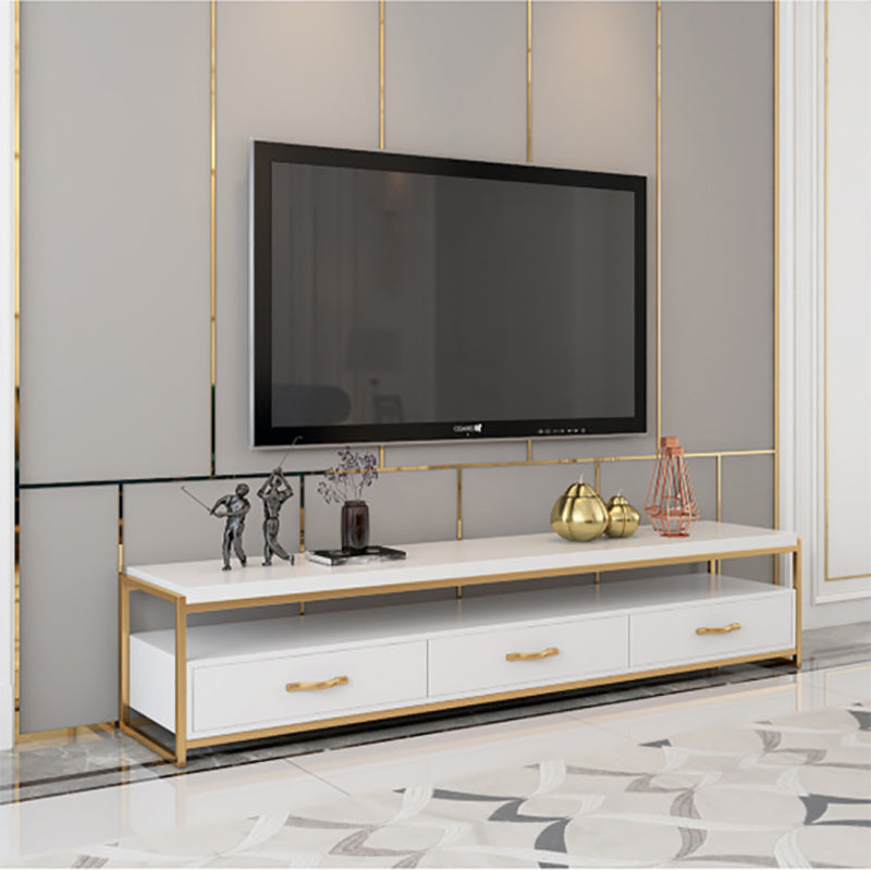 Open Storage Media Console Glam TV Stand Console with Drawers Clearhalo 'furn' 'furn_tv_stands_entertainment_centers' 'Furniture' 'Living Room Furniture' 'TV Stands & Entertainment Centers' 'TV Stands & Media Storage Furniture' 'tv_stands_entertainment_centers' 6531891