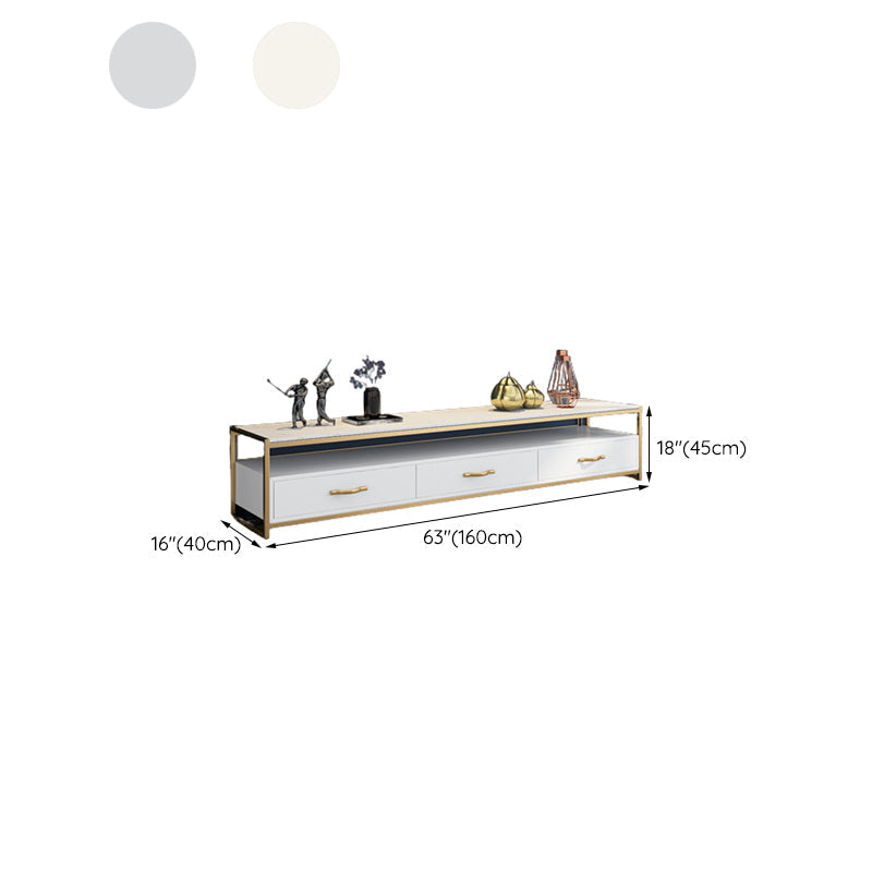 Open Storage Media Console Glam TV Stand Console with Drawers Clearhalo 'furn' 'furn_tv_stands_entertainment_centers' 'Furniture' 'Living Room Furniture' 'TV Stands & Entertainment Centers' 'TV Stands & Media Storage Furniture' 'tv_stands_entertainment_centers' 6531893