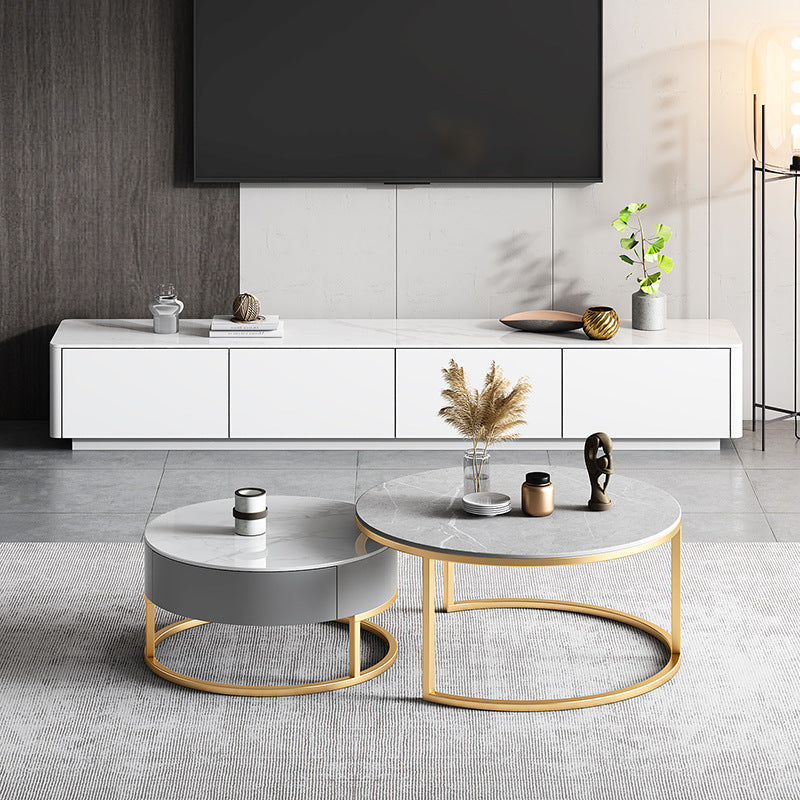 Modern TV Media Console Stone Media Console TV Stand for Living Room Clearhalo 'furn' 'furn_tv_stands_entertainment_centers' 'Furniture' 'Living Room Furniture' 'TV Stands & Entertainment Centers' 'TV Stands & Media Storage Furniture' 'tv_stands_entertainment_centers' 6531928