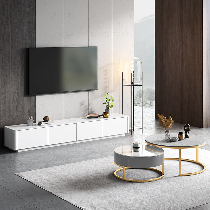 Modern TV Media Console Stone Media Console TV Stand for Living Room Clearhalo 'furn' 'furn_tv_stands_entertainment_centers' 'Furniture' 'Living Room Furniture' 'TV Stands & Entertainment Centers' 'TV Stands & Media Storage Furniture' 'tv_stands_entertainment_centers' 6531929